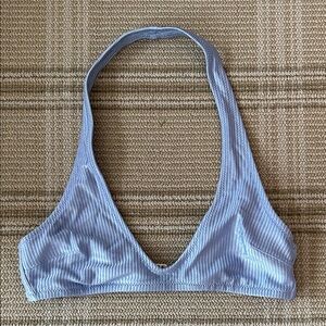 Aerie Sky Blue Ribbed Bikini Top